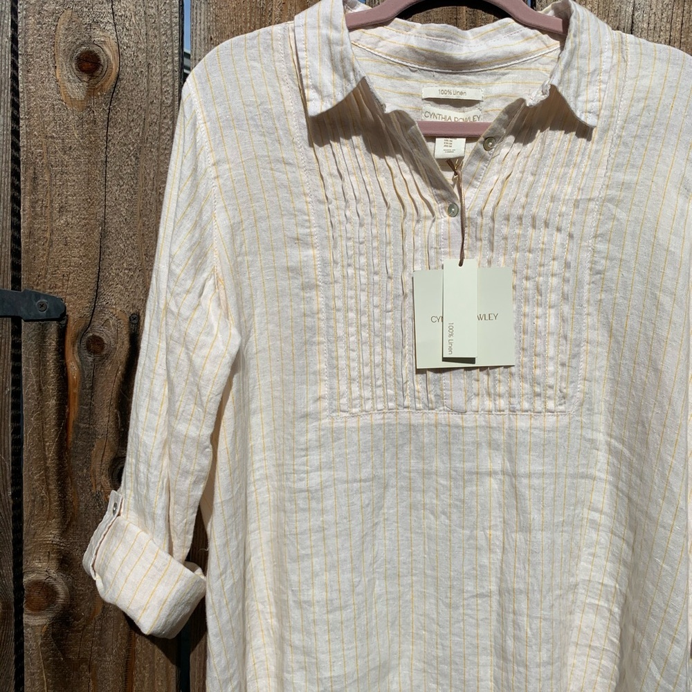 CYNTHIA ROWLEY 100% LINEN MEDIUM TUNIC